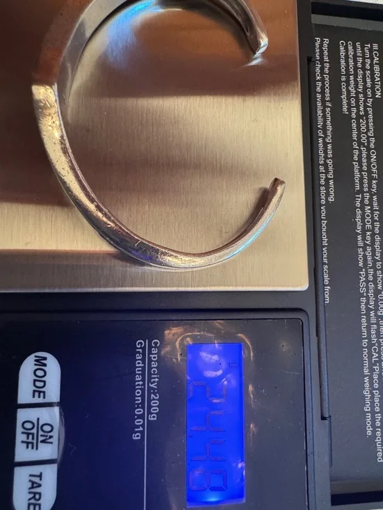 Blue-Green Opal Inlay Sterling Cuff Bracelet - Picture 10 of 10